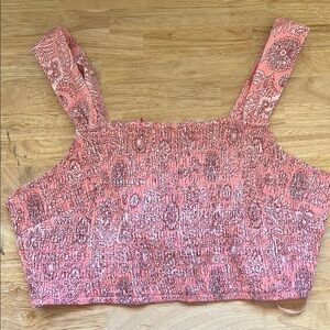 House of Harlow smocked Ali crop tank